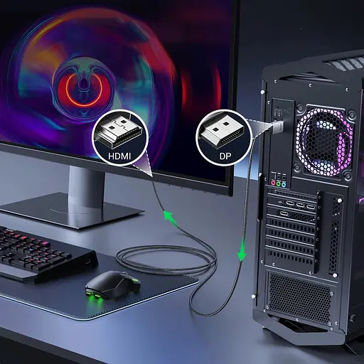 Кабель Ugreen DisplayPort M - M V1.2 K@60Hz&2K/144Hz &1080P/240Hz 3м DP119 чорний - фото 3