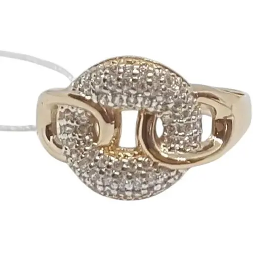 Золотое кольцо Столичная Ювелирная Фабрика с фианитами. 140576 16,5