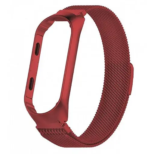 Ремешок для фитнес-браслета Boorui для Xiaomi Mi Band 5 и 6 миланская петля красный