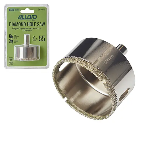 Свердло корончате Alloid Building Tools алмазне по склу та кераміці 55 мм (GS-50055) - фото 2