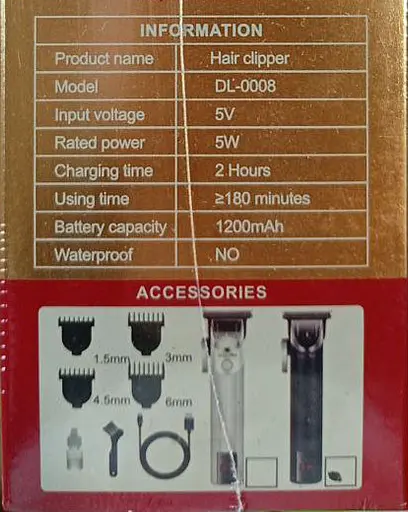 Мужской триммер Daling Super Trim профессиональный аккумуляторный с насадками с дисплеем 5 Вт DL-0008 - фото 2