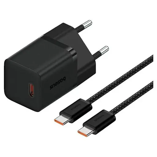 Зарядний пристрій набір із кабелем Baseus GaN5 mini Fast Charger 1C 30 W P10110902113-00 - фото 1