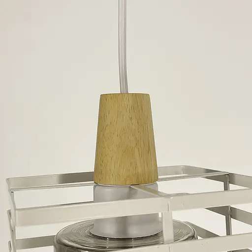 Світильник в стилі Лофт з білим корпусом решіткою та графітовим плафоном Line.F 12391/1 WT+GR - фото 4