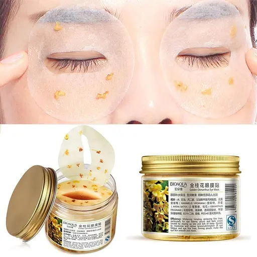 Тканевые патчи для глаз с золотым османтусом Bioaqua Golden Osmanthus Eye Mask 80 шт. - фото 2
