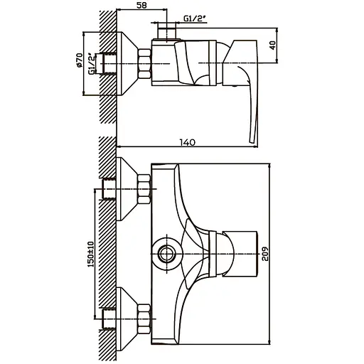Змішувач для душу Haiba Ceba 003 HB0027 Хром - фото 2