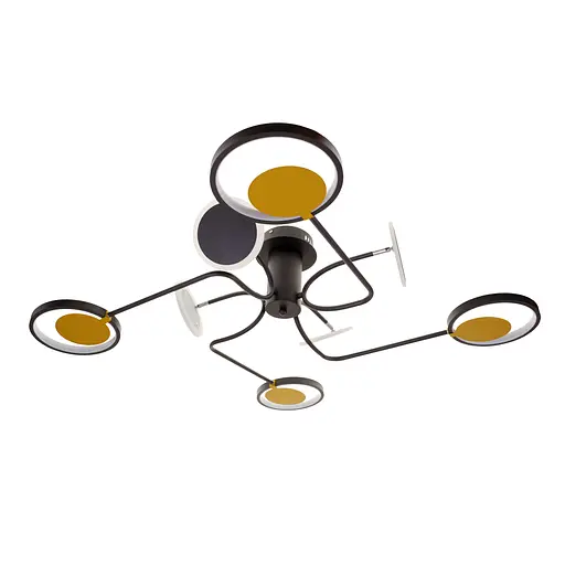 Люстра стельова Brille в спальню LED 50W WW+NW+CW BK (BR-01 657C/8) - фото 2