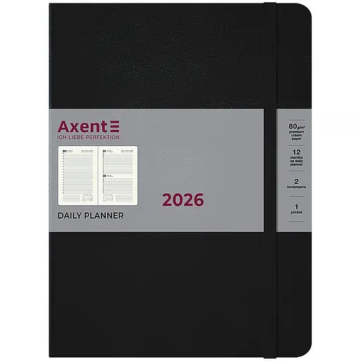 Дневник Axent Grand Strong 2026 черный 195 х 255 мм (8830-26-01-A)