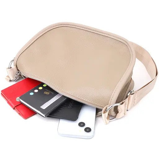 Полукруглая сумка для женщин Vintage из натуральной кожи 26х15х12 см sum0027614 - фото 9