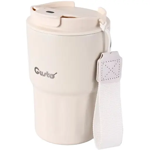 Термокружка Gusto GT123 Перерыв на кофе 350 мл белая (88434) - фото 2