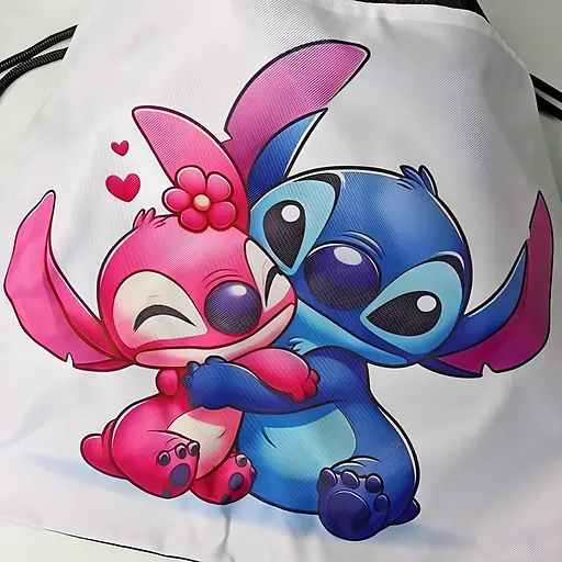 Дитяча сумка Стич для спортивної форми та взуття 35х40 см рожева (25-38) - фото 2