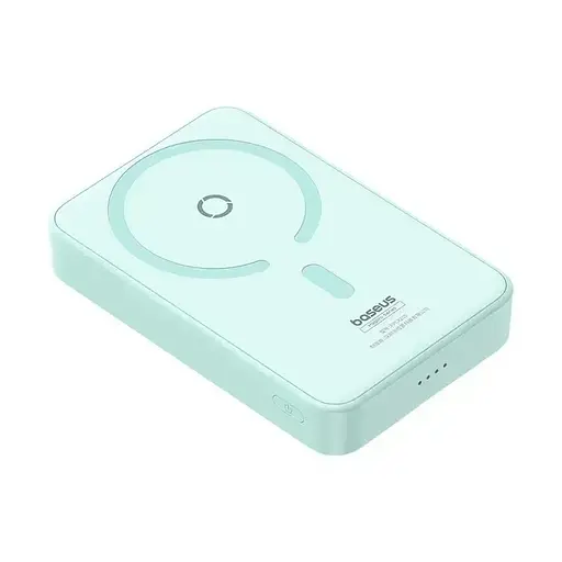 Магнитный павербанк Baseus Magnetic 5000 mAh 20 W с беспроводной зарядкой MagSafe и индикатором заряда голубой - фото 3