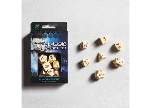 Набір кубиків Classic RPG Beige & burgundy Dice Set , 7 шт. (SCLE87) - фото 3