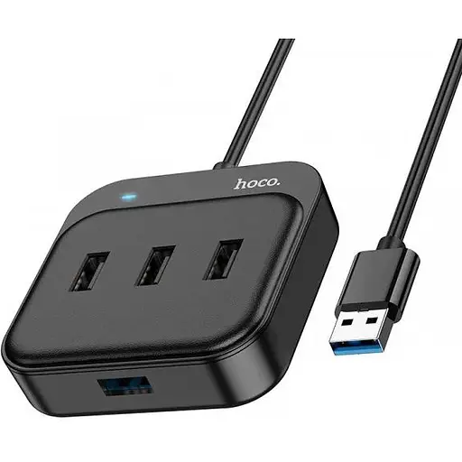 Хаб концентратор Hoco HB31 Easy 4 in 1 (Usb to Usb3.0+Usb2.0x3) 1.2m 6931474784896 - фото 1