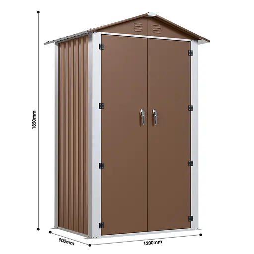 Хозблок-сарай металлический DS-01 с двускатной крышей 185х120х90 см Коричневый - фото 6