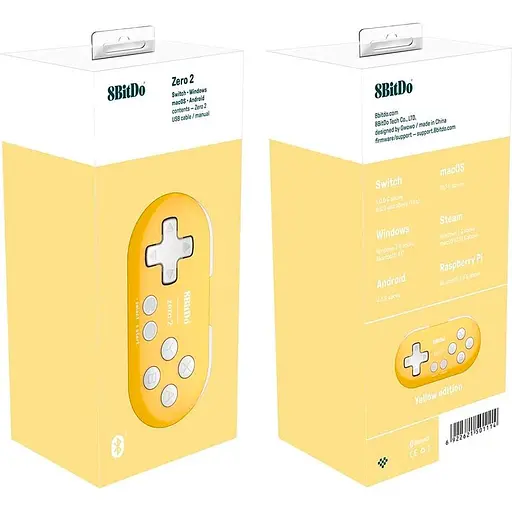 Геймпад 8BitDo Zero 2 Bluetooth Gamepad Yellow 80EH (86048) - фото 4
