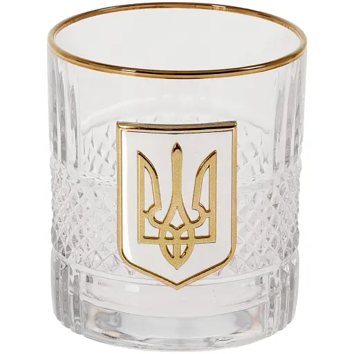 Подарунковий набір склянок для віскі Boss Crystal "Тризуб" із золотими накладками - фото 2