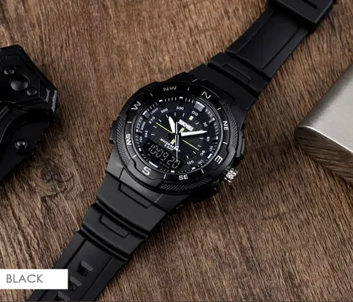 Чоловічий спортивний годинник Skmei 1454 Чорний з чорним - фото 6