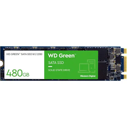 Накопитель SSD Western Digital m.2 sata WD Green 480GB 500 512 (WDS480G3G0B) - фото 1
