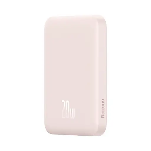 Магнітний портативний павербанк з бездротовою зарядкою Baseus Magnetic 20 W 6000 mAh для iPhone рожевий - фото 3