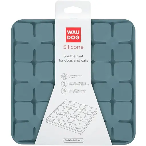 Коврик для поиска корма Waudog Silicone 205х205х17 мм серый