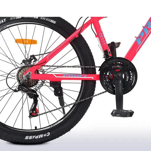 Велосипед "BELLE" PROF1 G26BELLE A26.1 26 д. Алюм.рама 17 ", SHIMANO 21SP, алюм.DB, FW TZ500, малиново-білий - фото 5