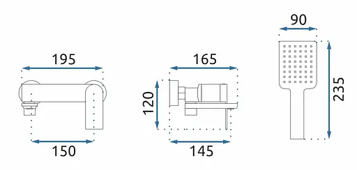 Смеситель для ванны Rea Storm gun grey настенный с изливом REA-B4585 Графит - фото 5