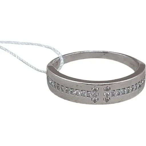 Срібне кільце Агні ТАНДЕМ з фіанітами. 1607/1Р-CZ 18