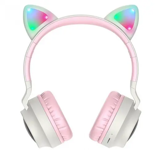 Навушники Hoco Bluetooth W27 Cat Ear Wireless Headphones сірі - фото 2