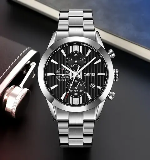 Наручний годинник Skmei 9302 Silver Black, 9302BK (18375) - фото 7