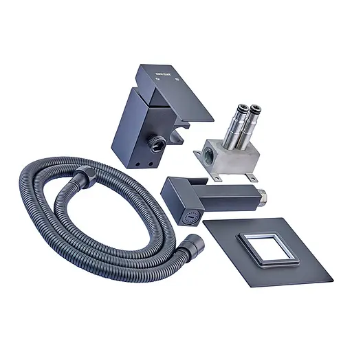 Гігієнічний душ прихованого монтажу Mixxus KUB-333 Black MI6040, Чорний матовий - фото 2