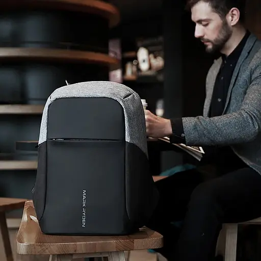 Рюкзак Mark Ryden для ноутбука 15.6 дюймов Safe MR5815ZS система антивор с USB портом Черно-серый - фото 7