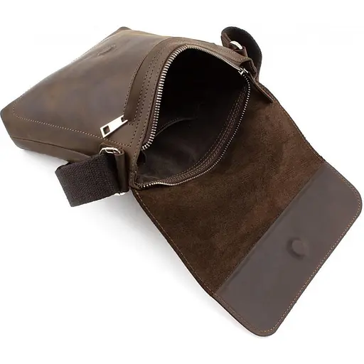 Чоловіча шкіряна сумка через плече GRANDE PELLE 22х22х5.5 см sum0025929 - фото 2