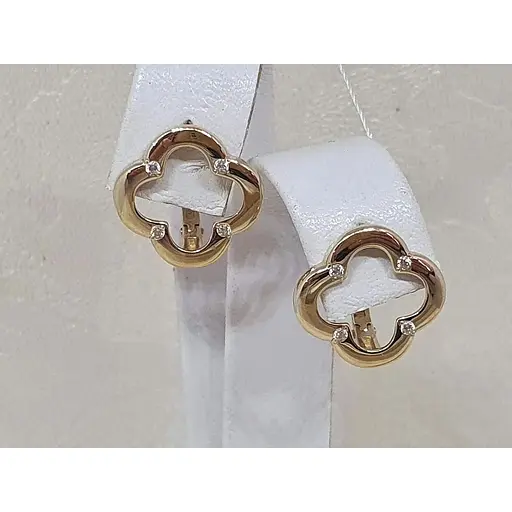 Золоті сережки Імперія золота Конюшина з фіанітами. СВ1428ЛИ - фото 4