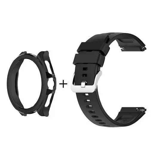 Комплект Tamister для годинника Xiaomi Watch 2Pro чорний (бампер + силіконовий ремінець 22 мм) - фото 2