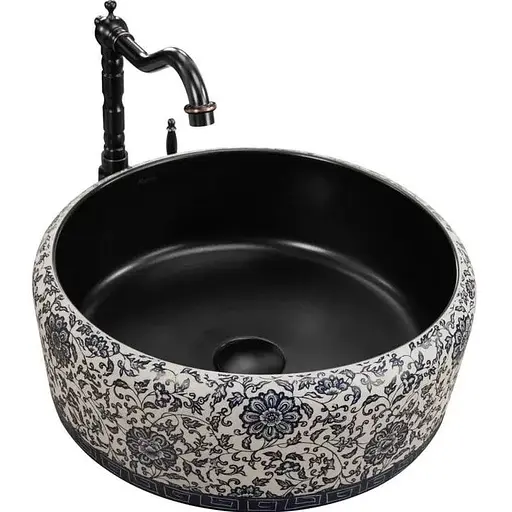 Умивальник Rea Florisa black matt накладний REA-U3307, Цветной - фото 1