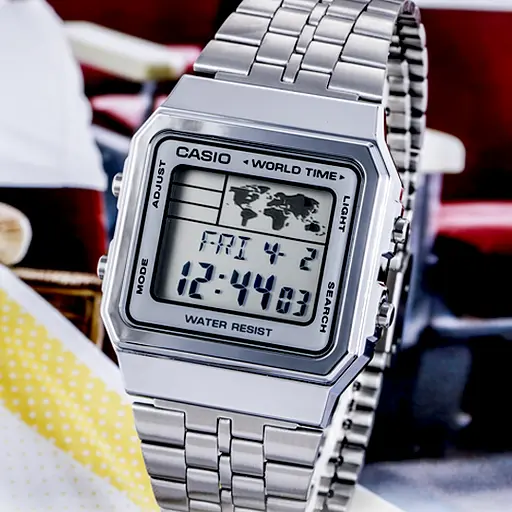 Годинник Casio Collection A500WA-7D зі сталевим браслетом - фото 2