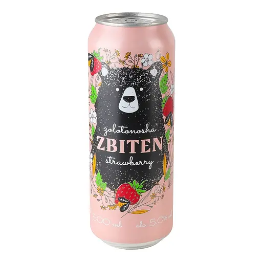 Напій зброджений Zbiten Zolotonosha Яблуко-полуниця газований 5% 0.5 л - фото 1