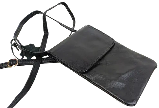 Небольшая женская кожаная сумка для телефона UP2 Fashion черная sum0028723 - фото 2