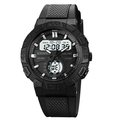 Чоловічий спортивний годинник Skmei 1881 (Чорний з білим)