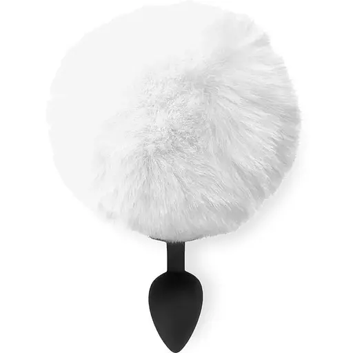 Силіконова анальна пробка М Art of Sex Silicone Bunny Tails Butt plug White діаметр 3.5 см - фото 2