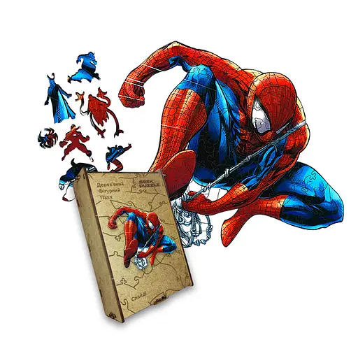 Пазл деревянный Спайди, А2, Деревянная коробка 300+ элементов