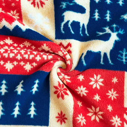 Плед Love You Нордична мозаїка 150x200 см велсофт червоний/синій (9114) - фото 3