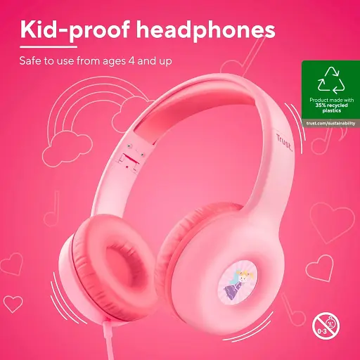 Навушники Trust Nouna Headphones mini-jack Mic рожеві - фото 2