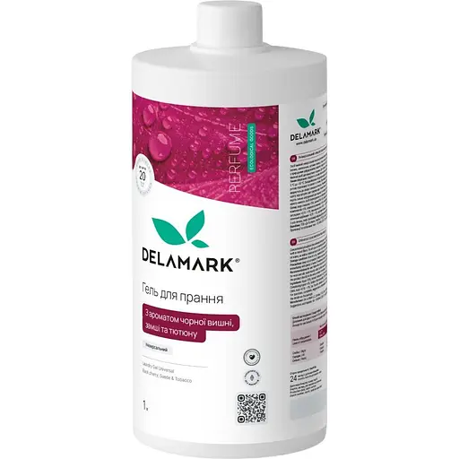 Гель для стирки универсальный DeLaMark с ароматом черной вишни, замши и табака 1 л