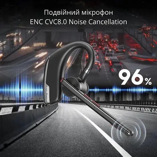 Бездротова Bluetooth-гарнітура New Bee M51 з активним шумозаглушенням і зарядним рейсом Чорна (QCC4) - фото 2