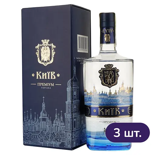 Водка Київ Премиум 40% в подарочной коробке 2.25 л (3 шт. х 0.75 л)