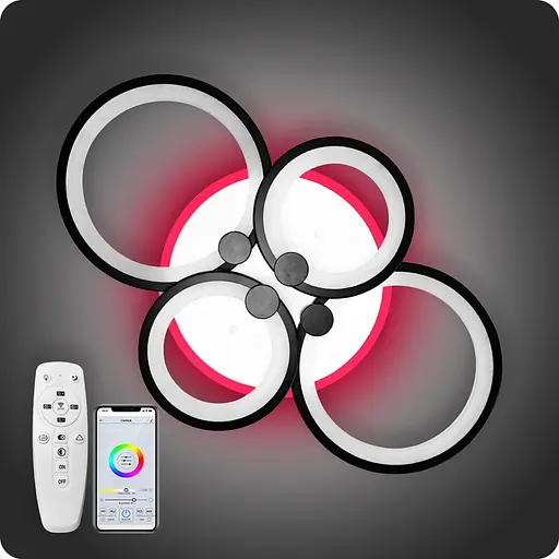 Люстра світлодіодна 517 Dlight 3color з пультом 100Вт Чорний (01921) - фото 2