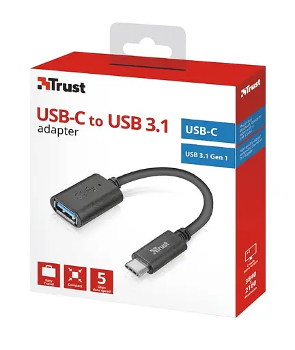 Конвертер адаптер Trust USB-C to USB-A 3.1 - фото 3