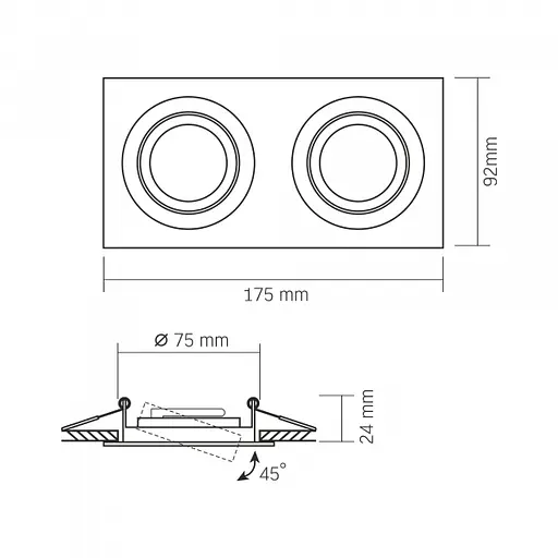 Світильник Videx під лампу 2xGU10 врізний Білий (VL-SPF23S-W) - фото 4