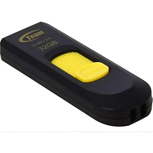 Флеш накопитель Team C145 32 GB USB 3.0 выдвижная черно-желтая - фото 1